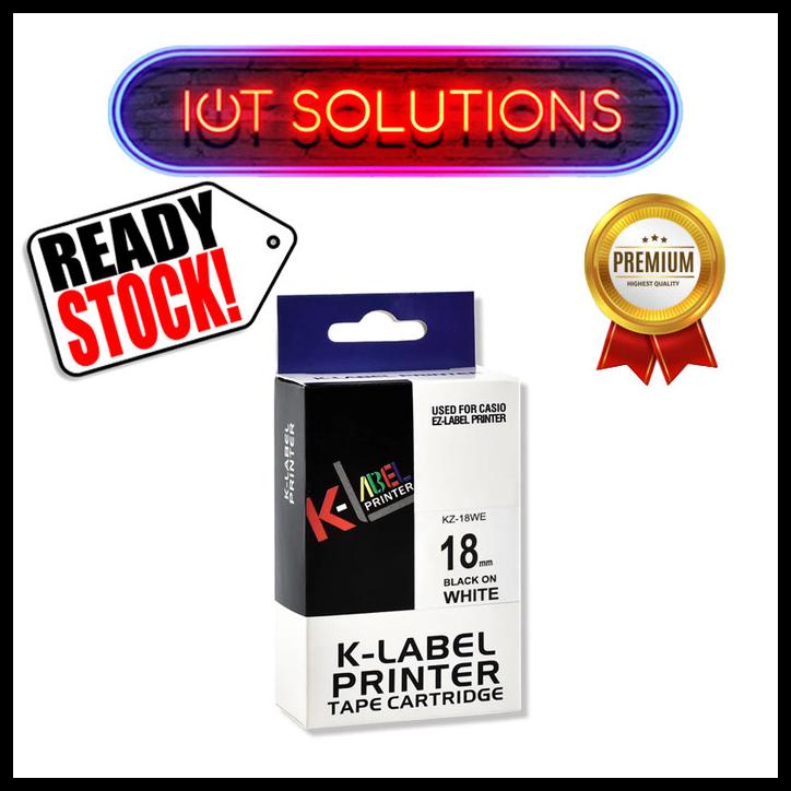 Produk Baru Label Tape 18Mm Xr-18We Compatible Printer Casio Kl60 Kl-60Sr Kl120 Ez