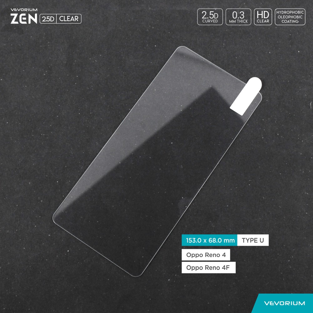 VEVORIUM ZEN 2.5D Clear Oppo Reno 4 Reno 4F Reno4F Tempered Glass Anti Gores Kaca