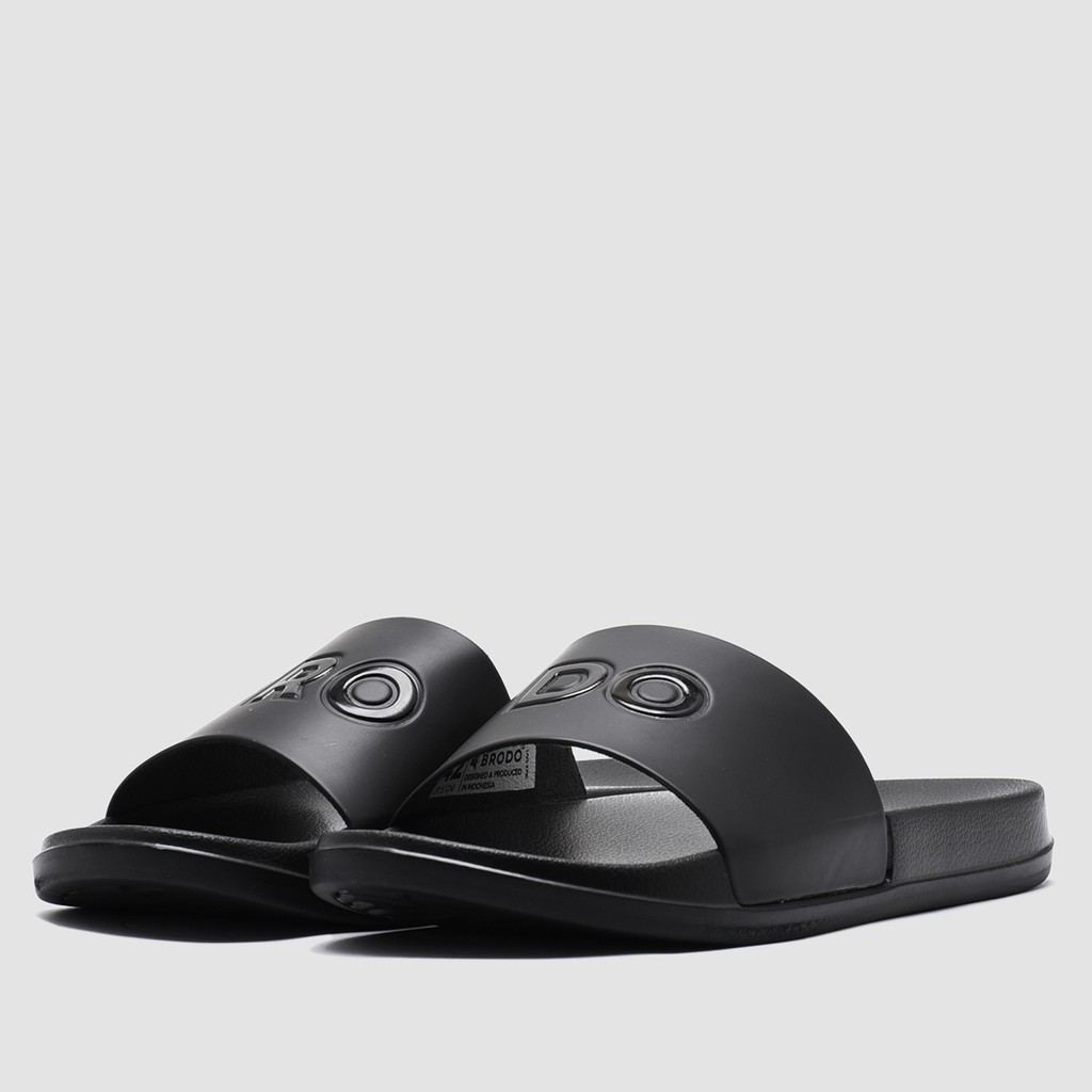  BRODO  Sandal  Broslides BRO DO  Full Black Shopee Indonesia