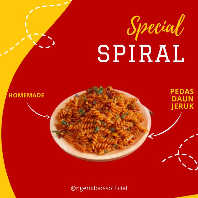 

Makaroni Spiral Pedas Daun Jeruk kemasan 120gram