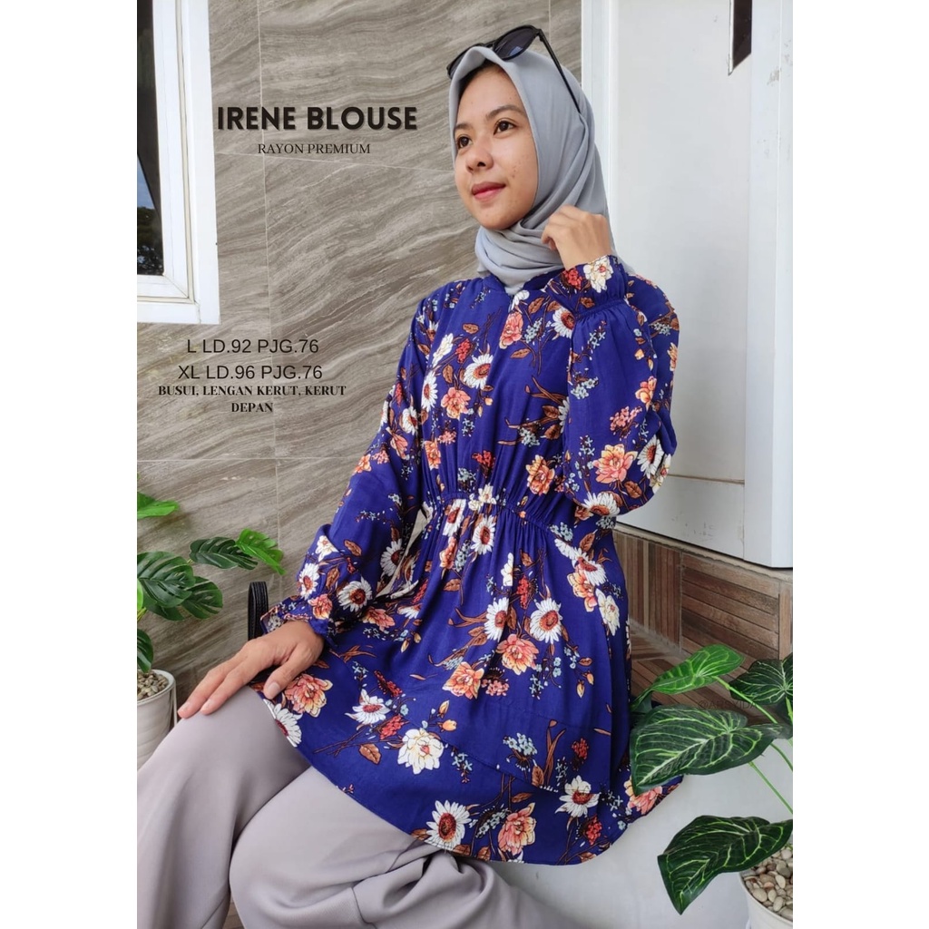 Kemeja Kotak Wanita/ Blouse Kotak Rayon Wanita/ Atasan Kotak Rayon Wanita/ Kemeja Kotak Rayon Busui 