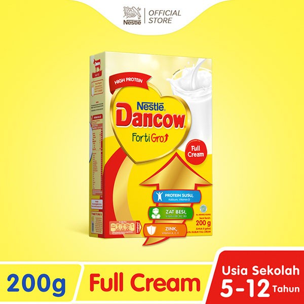 DANCOW Full Cream 200g / susu bubuk full cream fortigro 200 gram box