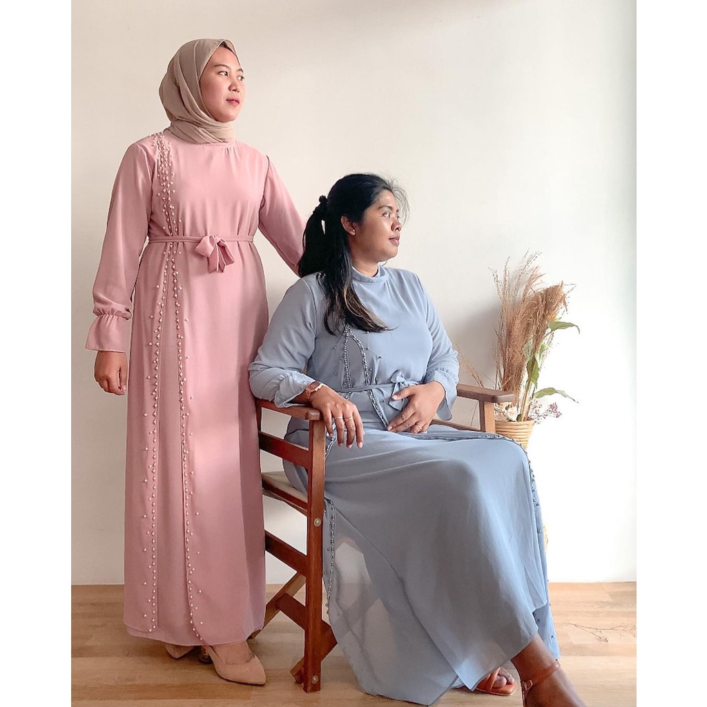 Big Size Dress Payet Jumbo  Ceruty Babydoll - Dress Pesta  Hijab Non Hijab Fit L-XXL Dress jumbo - Dress Ukuran Besar - SHP004