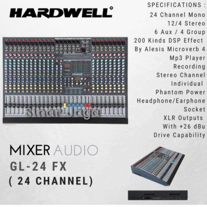 [ ✔Best Seller ] Mixer 24 channel Hardwell GL24FX GL24 FX GL 24 FX by effect Garansi Resmi