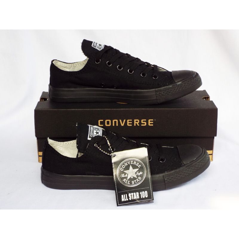 sepatu Allstarr converss hitam polos sepatu kets / sneakers keren berkualitas