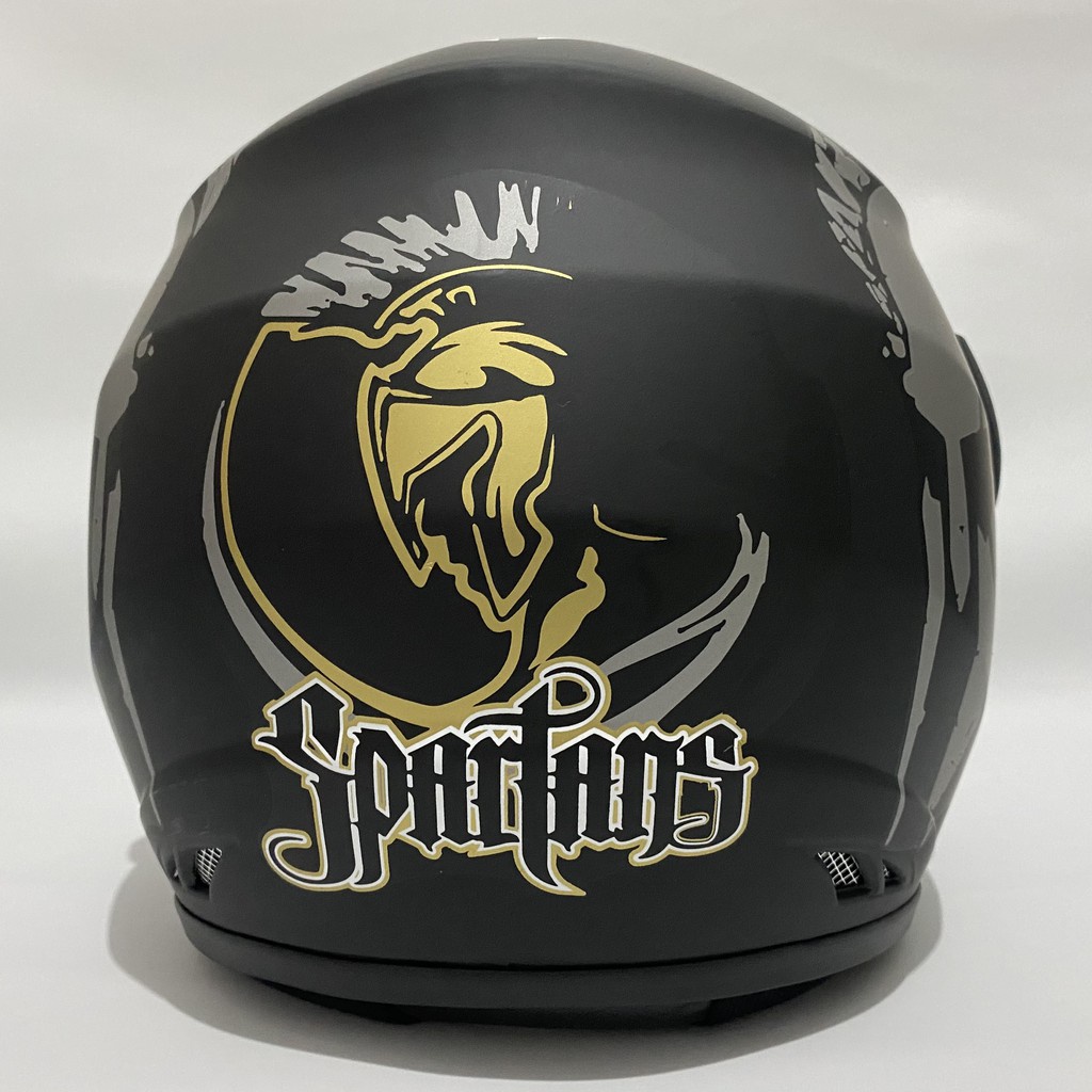 HELM Half Face Dewasa EVOLUTION Motif Spartan SNI Kaca Hitam Smoke Kaca Silver Kaca Pelangi Untuk Pria Dan Wanita Dewasa COD Free Packing