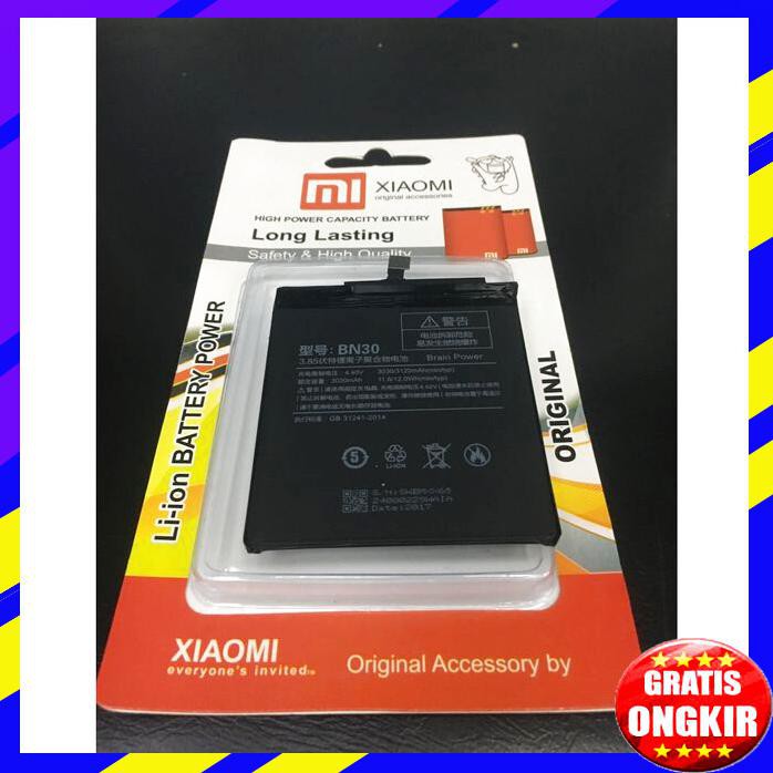 ACC HP BATERAI XIAOMI REDMI 4A BN30 3230MAH ORIGINAL PACKING KERTAS