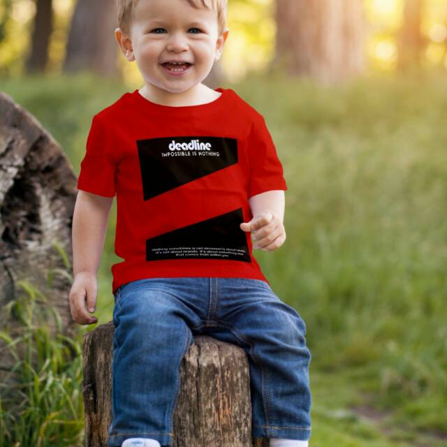 Kaos anak deadline red