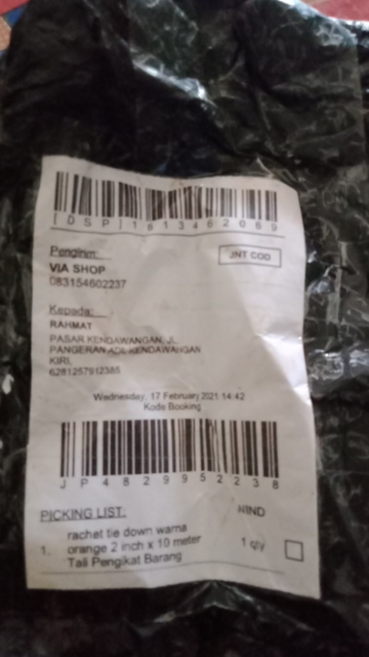 Rachet Tie Down Warna Orange 2 Inch X 10 Meter Tali Pengikat Barang