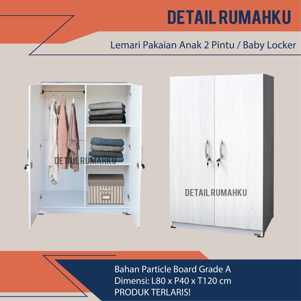 Lemari Pakaian Minimalis Anak/Lemari Baju Mini/Baby Locker Putih Termurah