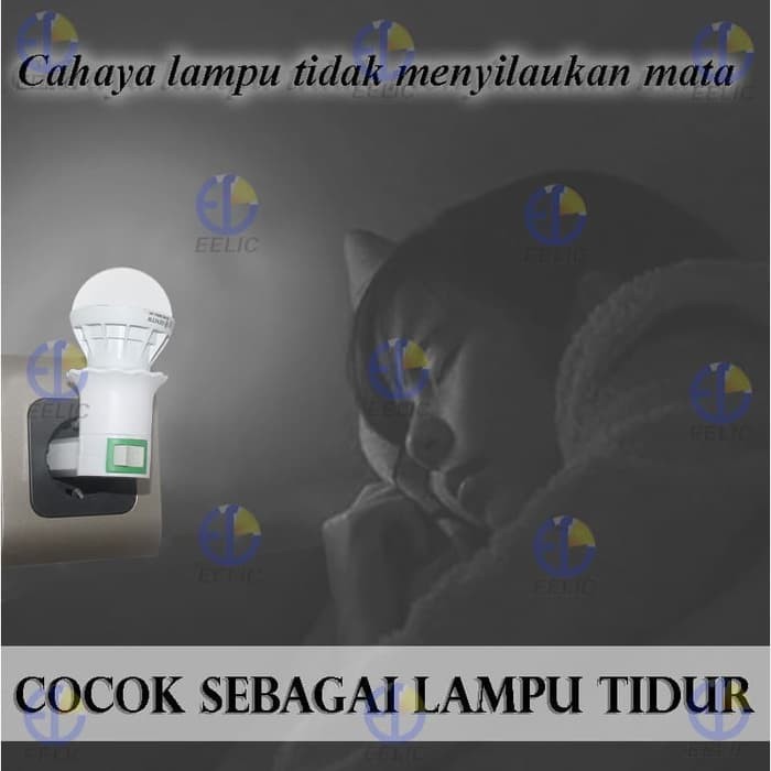 Satu set lengkap - Lampu Tidur LED Warna Putih plus Fitting Tempat Lampu