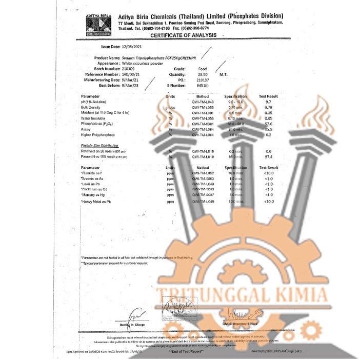 

STTP 1kg STPP Thailand Sodium Tripolyphospat Pengenyal Bakso Sosis Mie