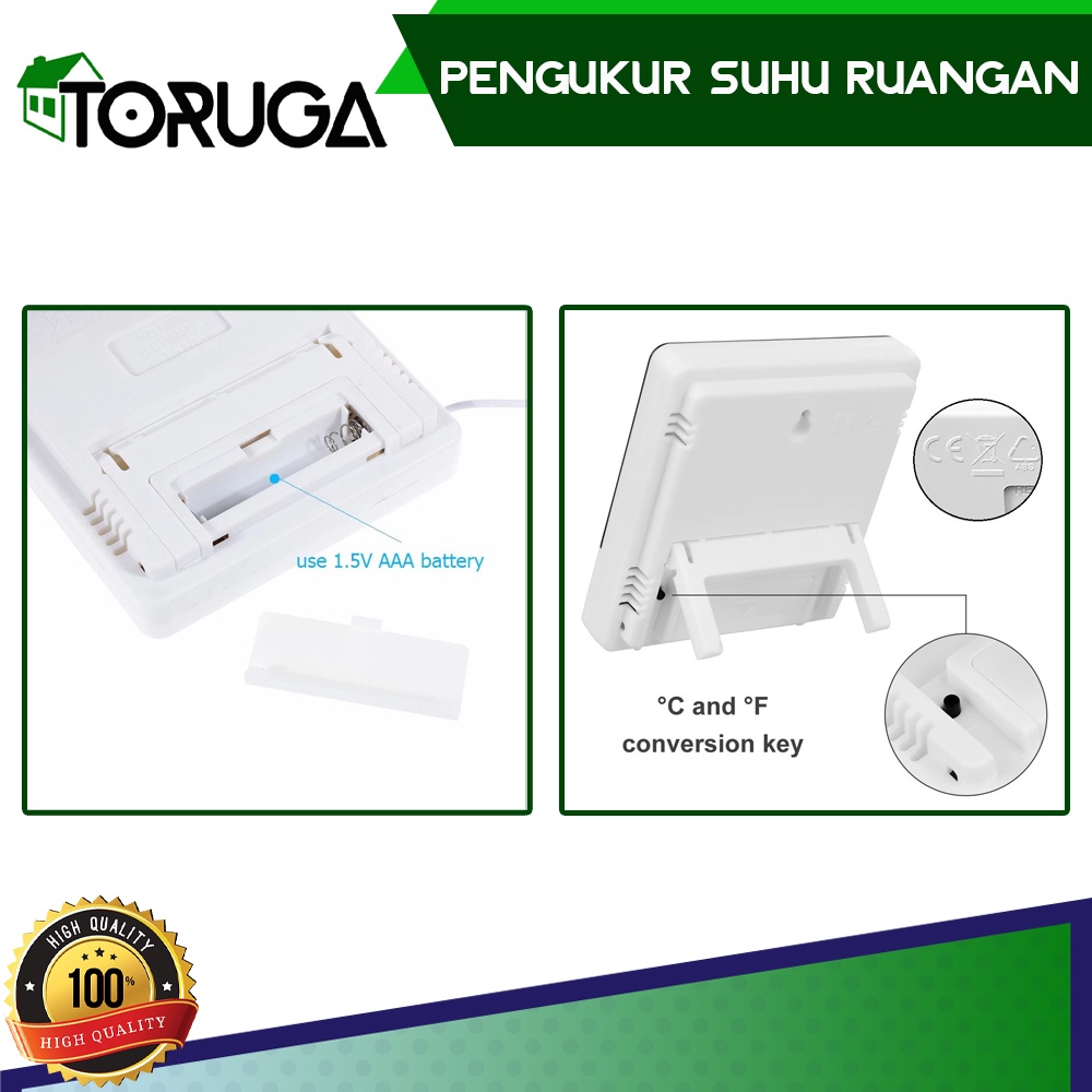 Alat Pengukur Suhu Ruangan Termometer hygrometer Ruang Digital Jam thermometer in out