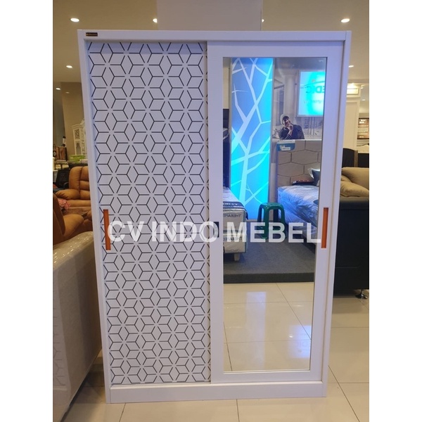 lemari pakaian besi import putih jumbo lemari baju cabinet pakaian ready makassar promo premium qual