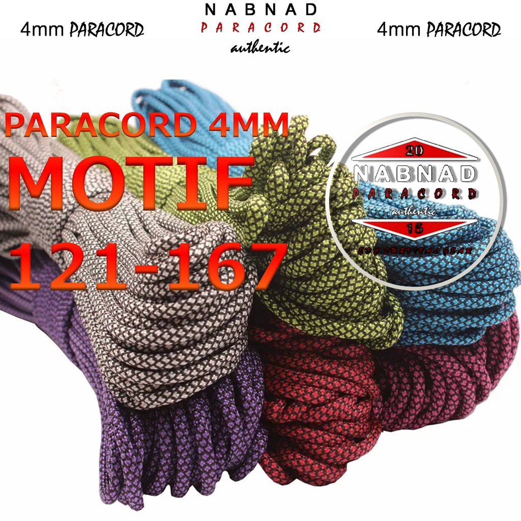 Nabnad Tali Paracord Motif  121-167 4mm 4 Mm Nabnad Paracord 550 [Harga Per Meter]