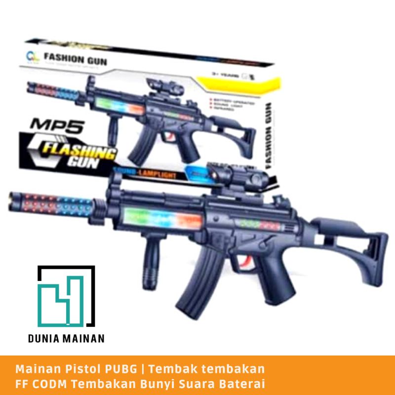 Mainan Pistol MP5K PUBG | Tembak tembakan FF CODM Tembakan Bunyi Suara Baterai