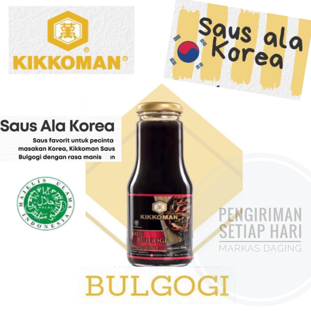 Jual KIKKOMAN SAUS BULGOGI BULGOGI SAUCE HALAL KEMASAN BOTOL BELING 300gr KIKOMEN Indonesia