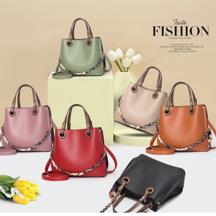 BJ81716 - BLACK/BROWN/GREEN/KHAKI/PURPLE/RED - TAS SLEMPANG JINJING TOTEBAG HANDBAG TAS WANITA FASHION IMPORT MODIS ELEGAN TERMURAH TERLARIS TERBARU BAGSTORE JAKARTA TAS BATAM GT1716