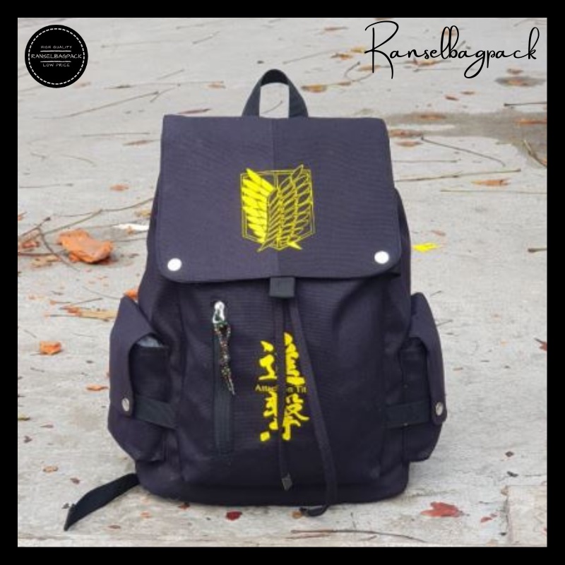 Tas Ransel - Backpack Punggung Bahu Motif Sablon Model Terbaru Kekinian Termurah Kanvas Travelling Holiday Pria Laki-laki Cowok