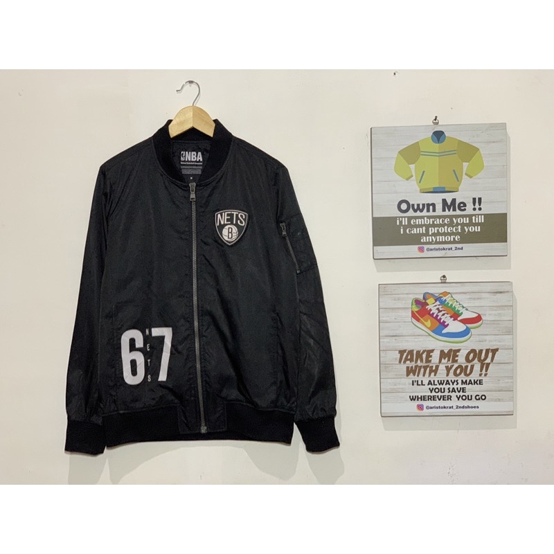 bomber varsity nba nets hitam black second bekas