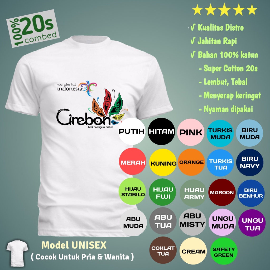 Kaos Wonderful Indonesia Cirebon Murah Unik Harga Grosir