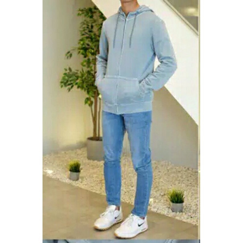 Jaket Pria Target MAN Garment Dyed Fleece Full Zip Hoodie Original Branded