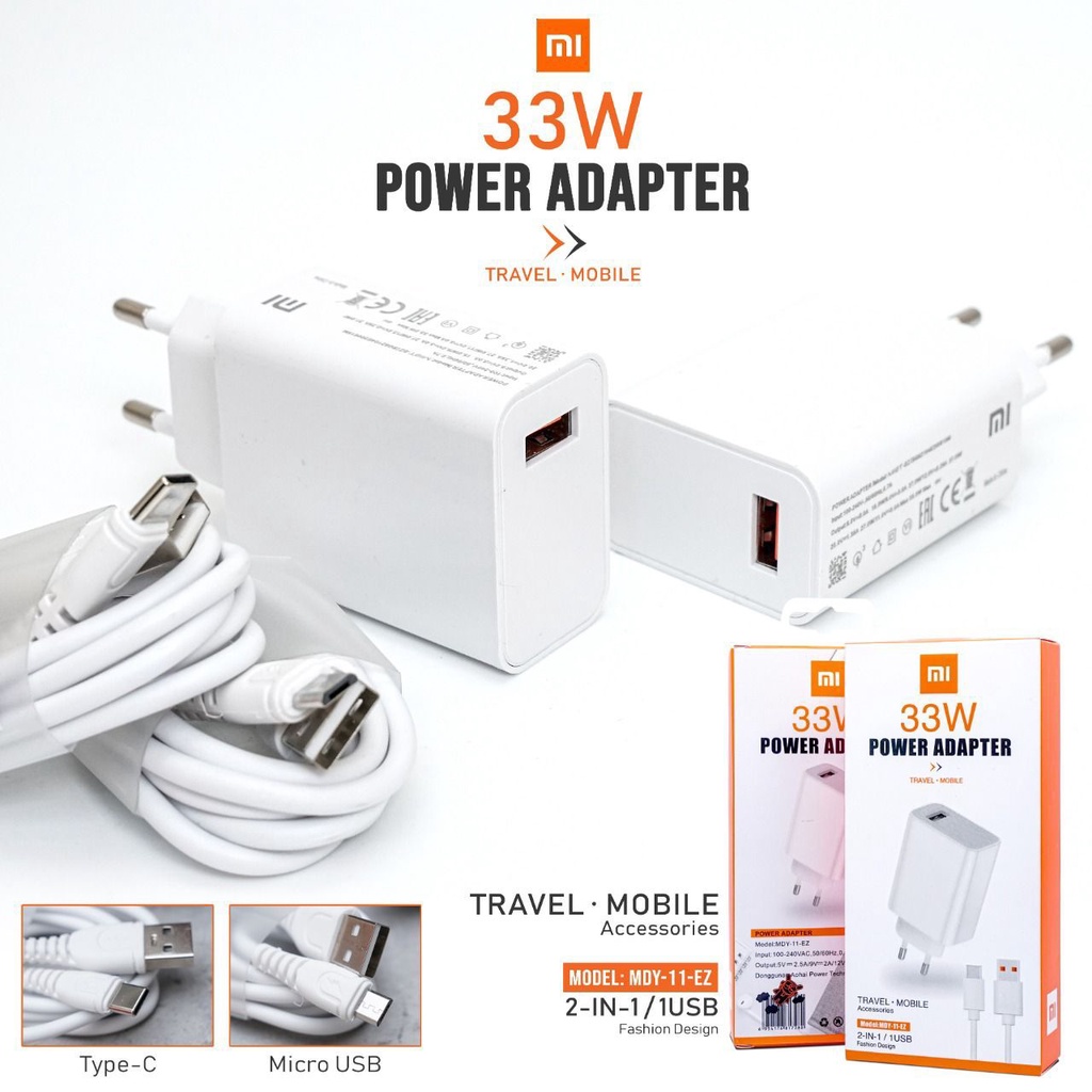 Charger XIAOMI MDY-11 USB MICRO Fast Charging Casan XIAOMI MDY11 33W USB Android MICRO Fast Charging