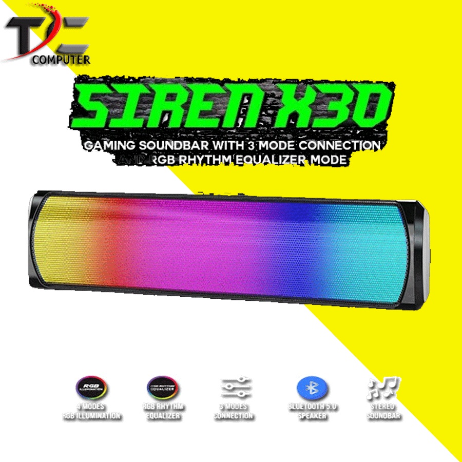 NYK X30 / X-30 Siren RGB Bluetooth Gaming Soundbar Speaker
