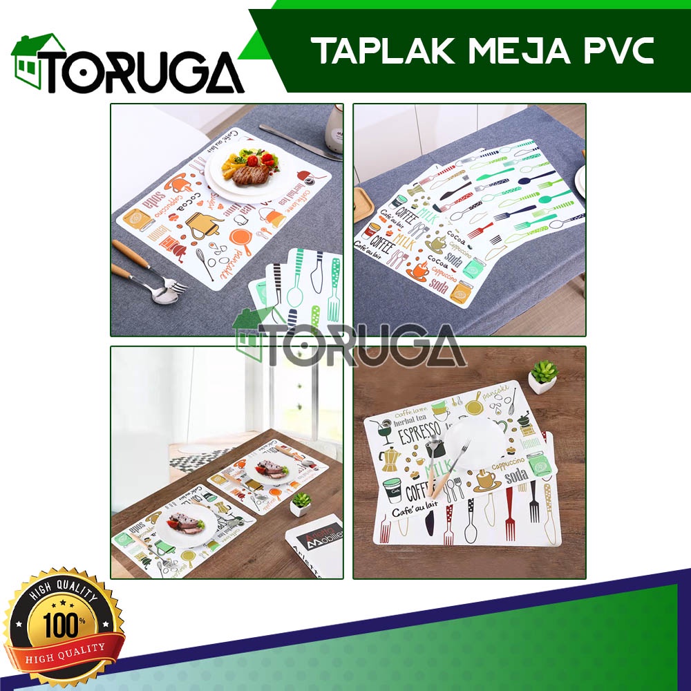 TATAKAN ALAS MEJA MAKAN ANTI PANAS PVC TAPLAK PIRING GELAS KOPI TEH