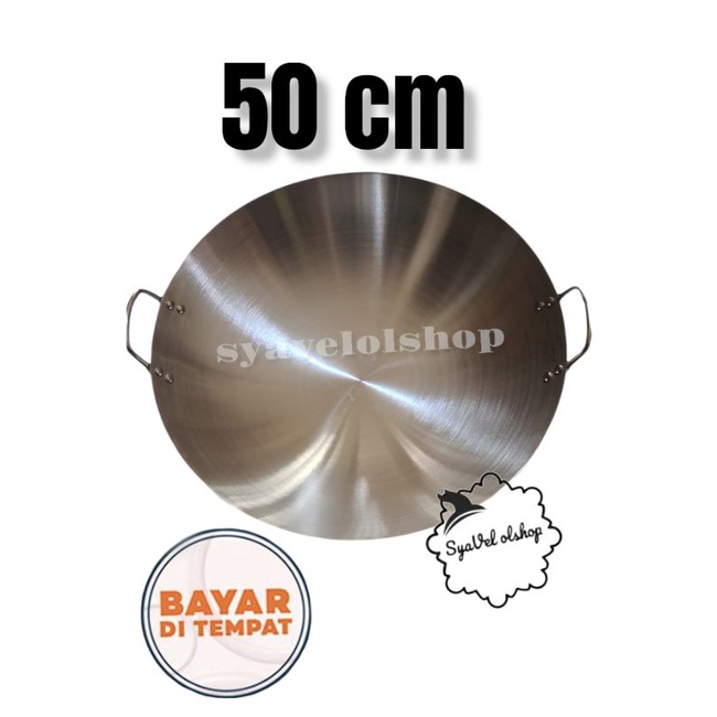 wajan/penggorengan stainless steel 50 cm tebal