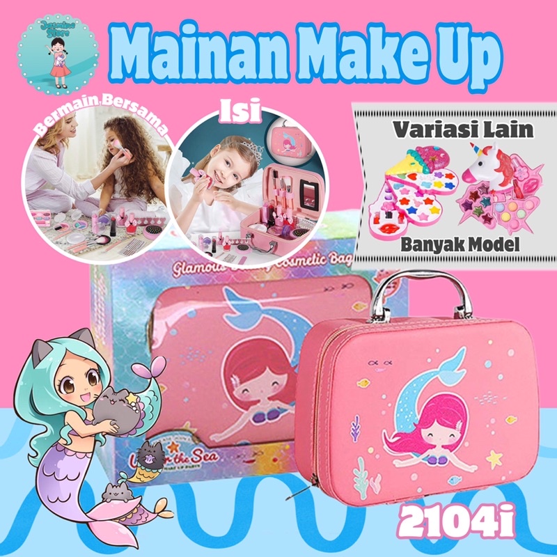 Children Pretend Plays Make Up Kit/Set Mainan Make Up Anak Dengan Fungsi Asli/Mainan Make Up Set Bag/Mainan Make Up Anak Perempuan/Children Cosmetic Toy/Mainan Make Up Unicorn Kuda Poni/Mainan Meja Rias Anak/Makeup Mermaid