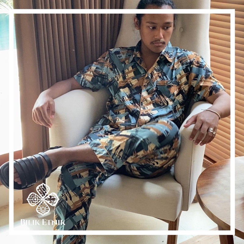 Belgia - bilik etnik bogor - piyama pria pendek - sleepwear homewear