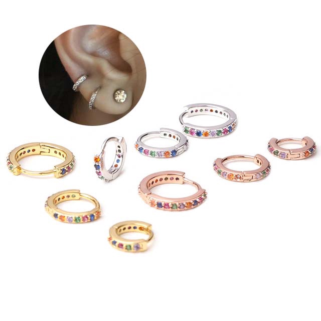 1piece copper Small Hoop Earrings for Auricle Pinna Conch Rook Tragus Lobe Helix Ear Piercing 6-10mm