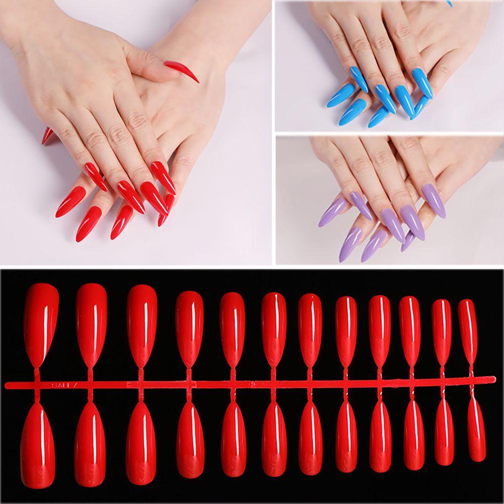 AUGUSTINA Agustina Alat Nail Art Akrilik Stiletto Peti Mati Extra Panjang Full Cover Paku Palsu Extension