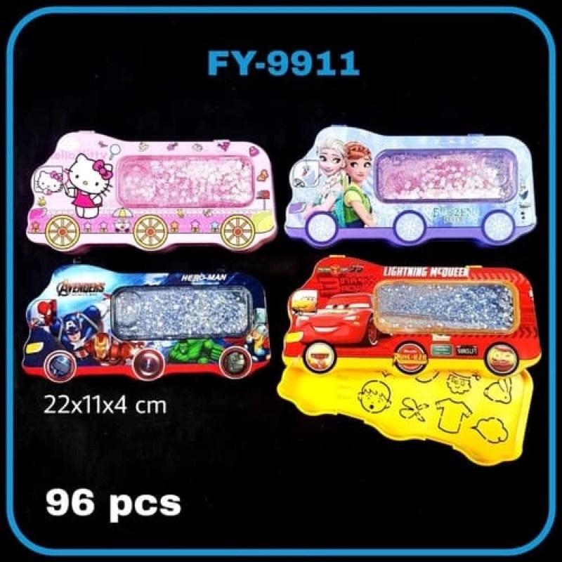 

Kotak Pensil Premium Glitter Case / Pencil Case Frozen Avengers hadiah kado ultah anak