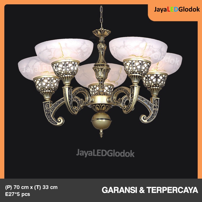 Lampu Gantung Klasik Ruang Tamu Antik Hias Cabang 5