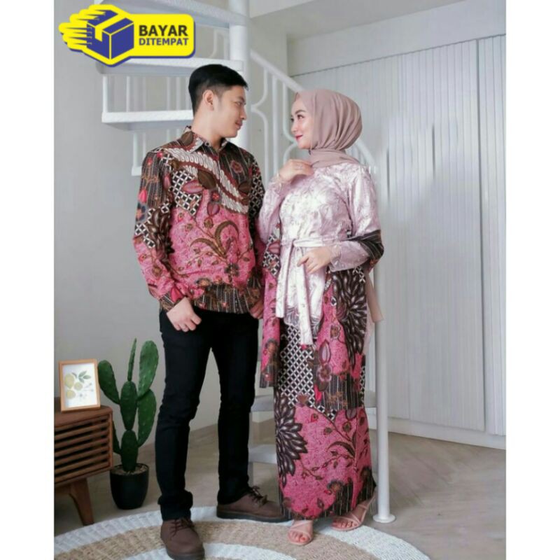 COUPLE KEBAYA BROKAT / BAJU COUPLE TUNANGAN / BAJU COUPLE KONDANGAN / KEBAYA MODERN / COUPLE PINK