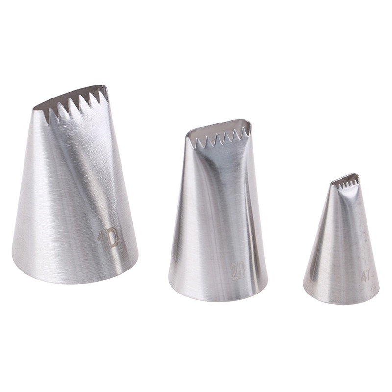 3 Pcs Nozzle Pipa Icing Bahan Stainless Steel