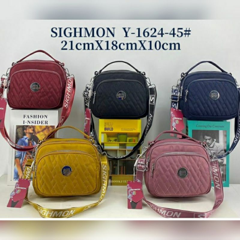 Tas Wanita Sighmon Kanvas Bordir 2in1 Bisa Selempang Dan Jinjing SGH1624-45 3Res