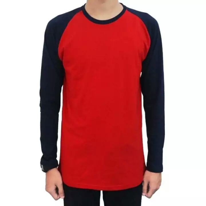 Kaos Raglan Merah Hitam - Desain Kaos Menarik