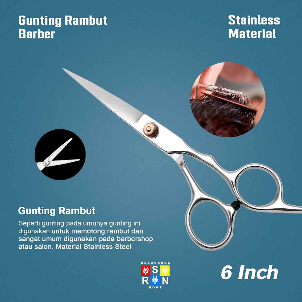 Gunting Rambut Stylish Stainless / Gunting Barber Resonance Home