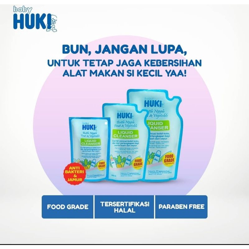 lov me❤️ Huki Liquid Cleanser -Sabun Pembersih Cuci Botol Sayur Buah 450ml 200ml 100ml