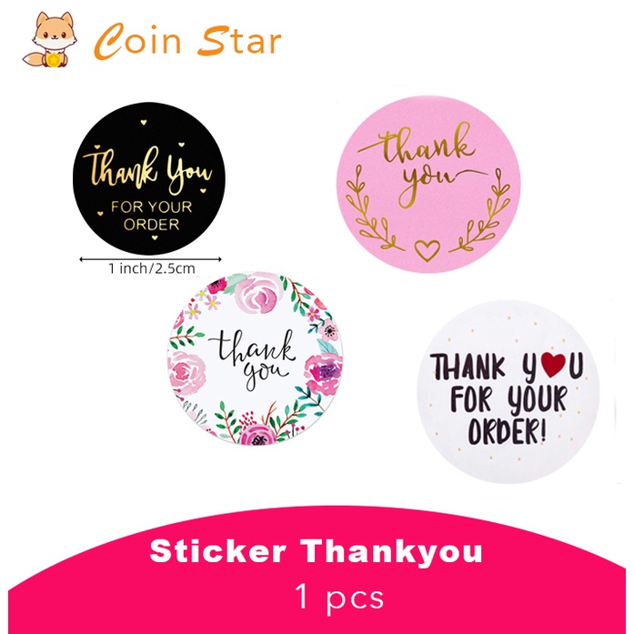 

【1pcs】MURAH Sticker thank you ecer tempelan satuan untuk usaha online shop packing bisnis kado sticker terima kasih terimakasih