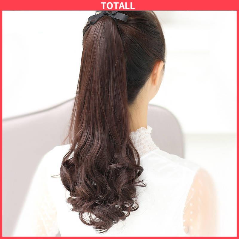 COD Wig Ponytail Panjang Keriting Lace-up Jenis Gelombang Besar Realistis Potongan Wig Alami-Totall