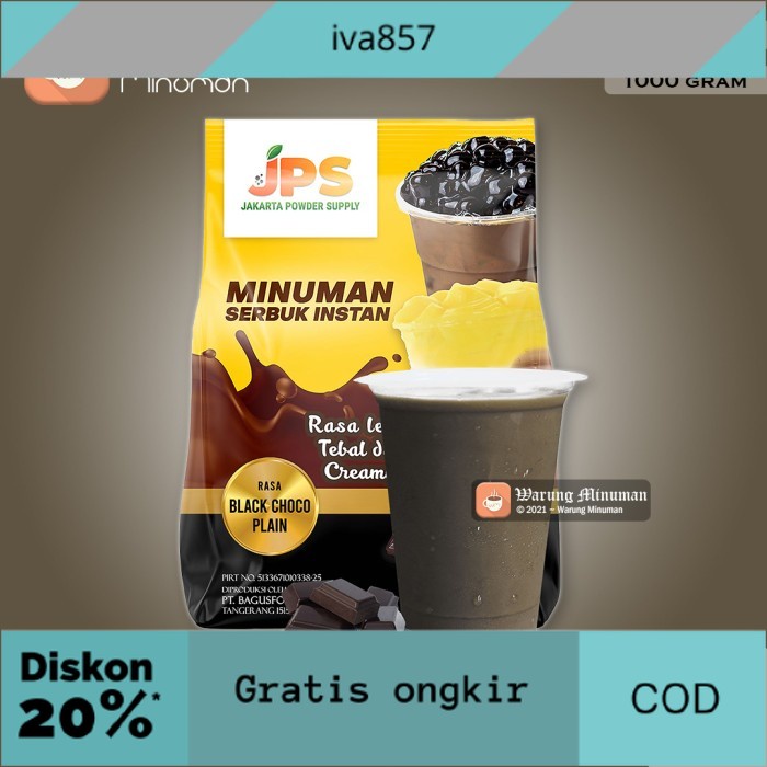 

PROMO Bubuk Minuman 1 kg Black Choco Cokelat JPS Plain Tanpa Gula GRATIS ONGKIR