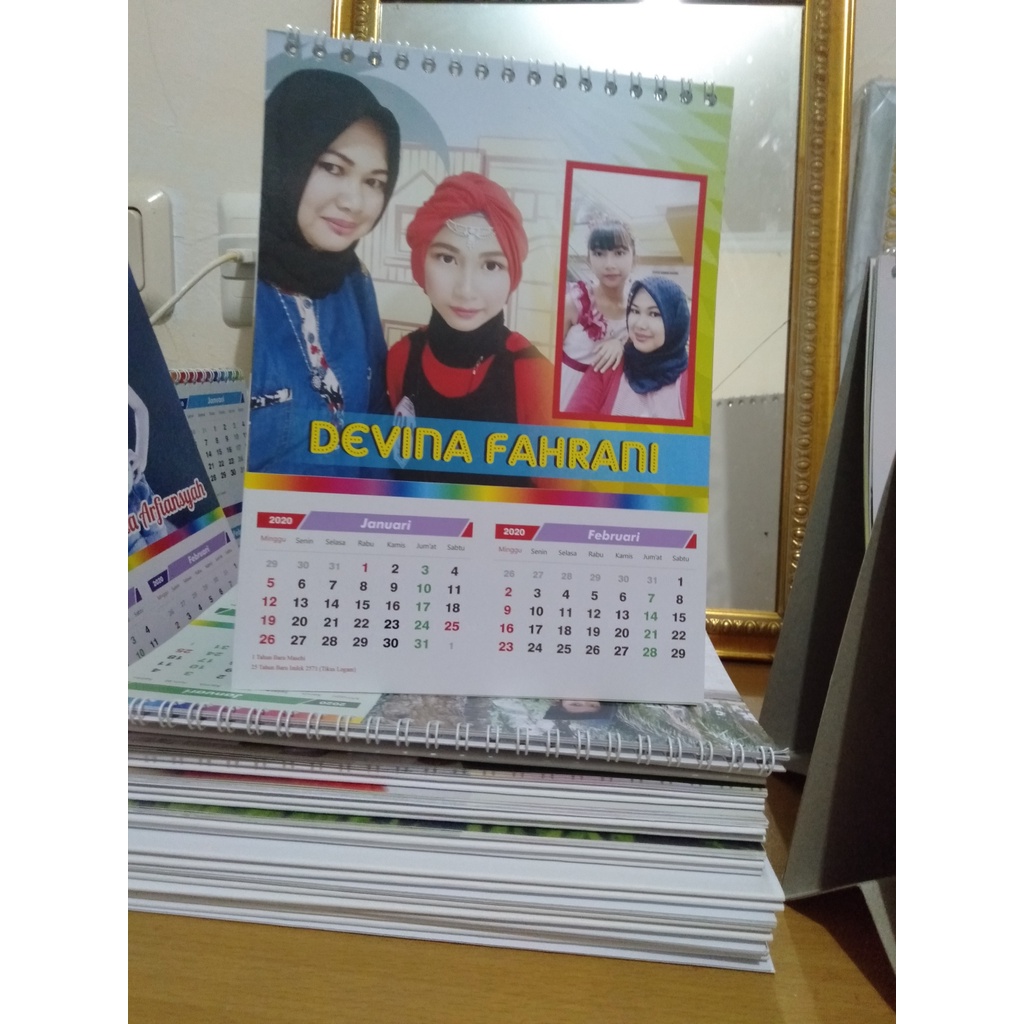 kalender meja potrait 6 lembar