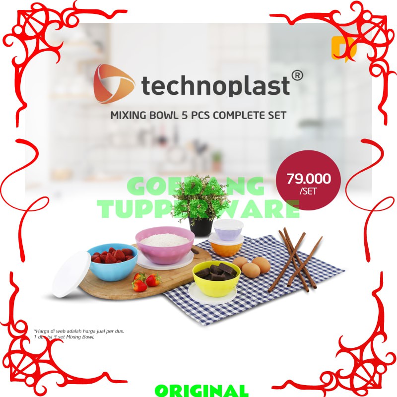 Mangkuk Serbaguna - Wadah Makanan Baskom Plastik Mixing Bowl 5 Pcs FOOD GRADE BPA FREE