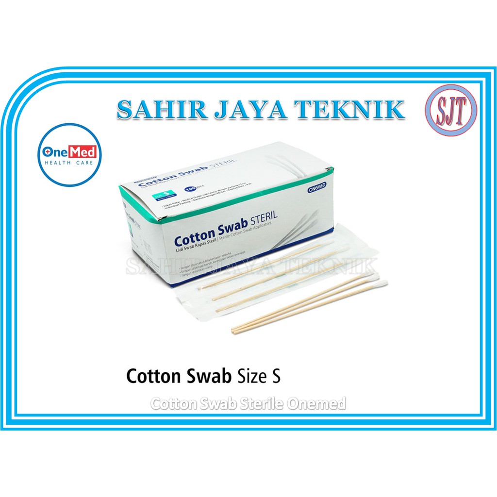 Cotton Swab Steril Kapas Lidi Steril Swab Applicator Harga Per Box isi 100pcs