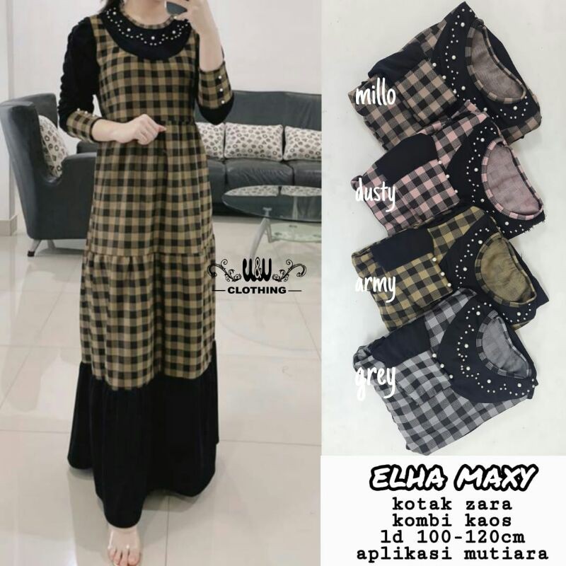 ELHA MAXI kotak Zara kombi kaos ld 100 -120 apl mutiara
