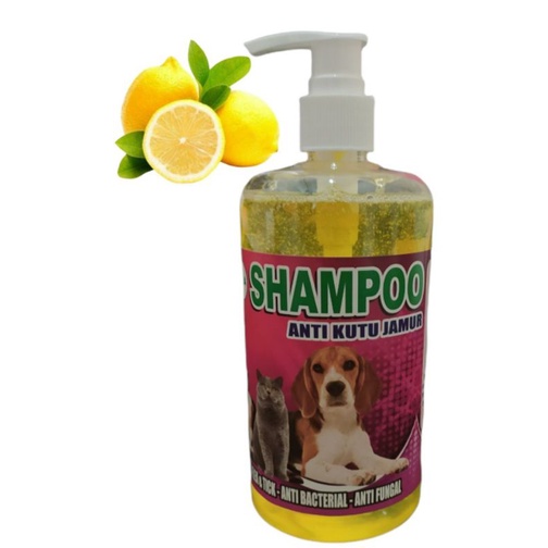 shampo kucing anjing 500ml pump anti kutu jamur dan bakteri